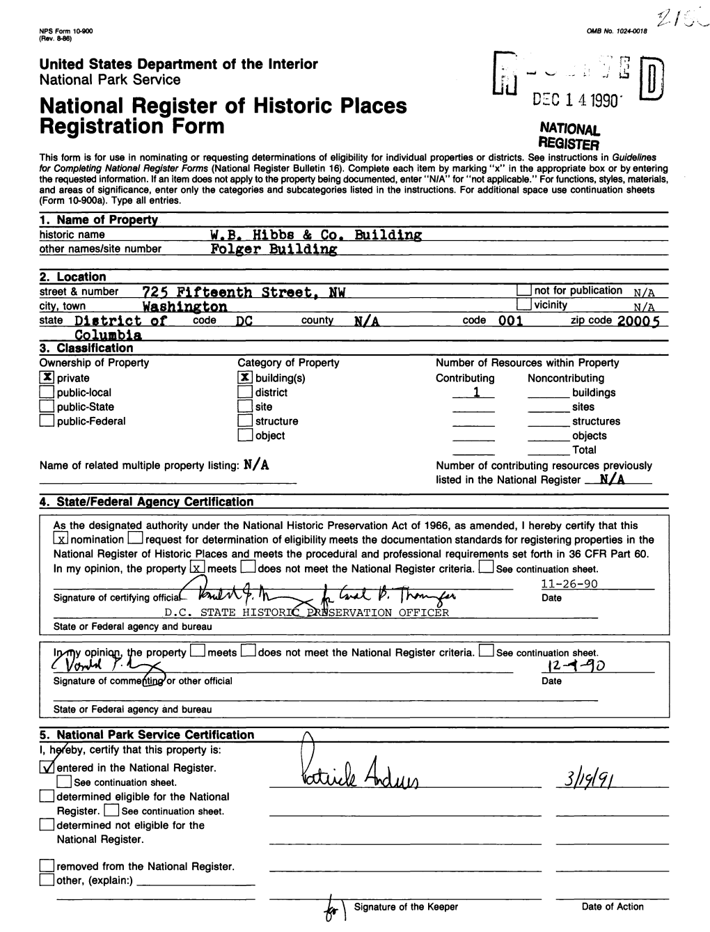 National Register of Historic Places Registration Form