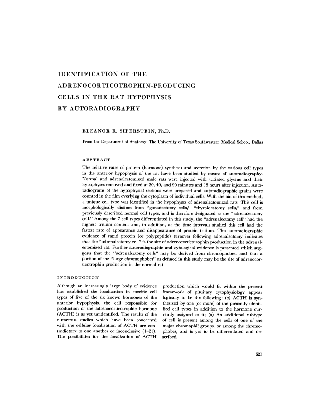 Identification of the Adrenocorticotrophin