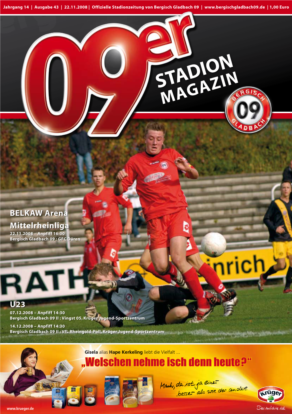 Stadionzeitung Gladbachgladbach Von Bergisch Gladbach 09 | | 1,00 Euro Bergischbergischbergisch Bergisch Gladbachgladbachgladbach Gladbach