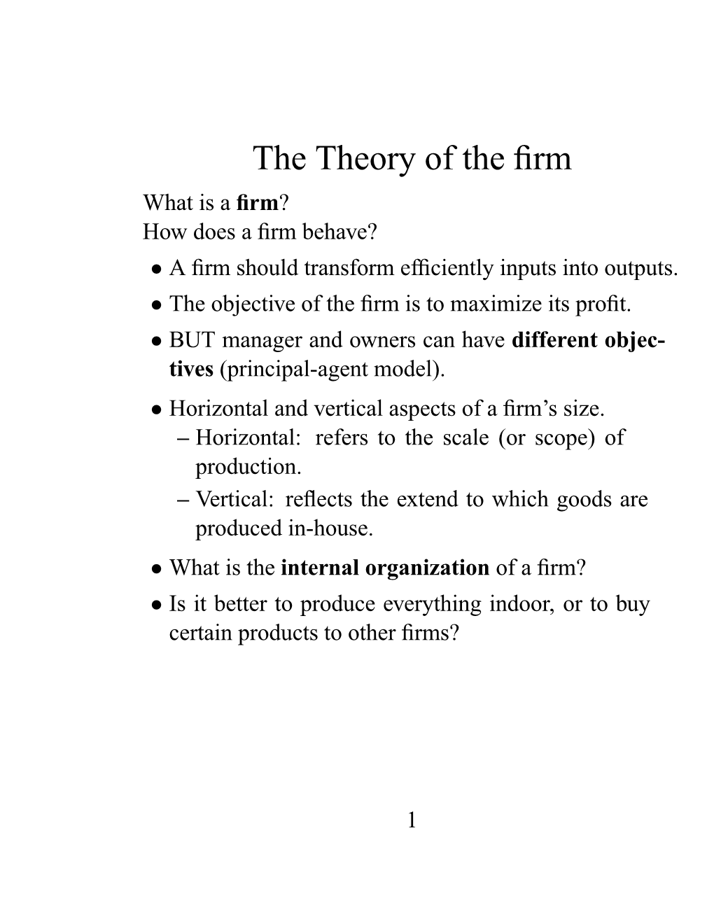 The Theory of the Firm