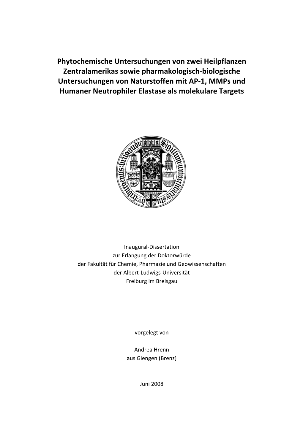 Phytochemische Untersuchungen Von Zwei Heilpflanzen Zentralamerikas