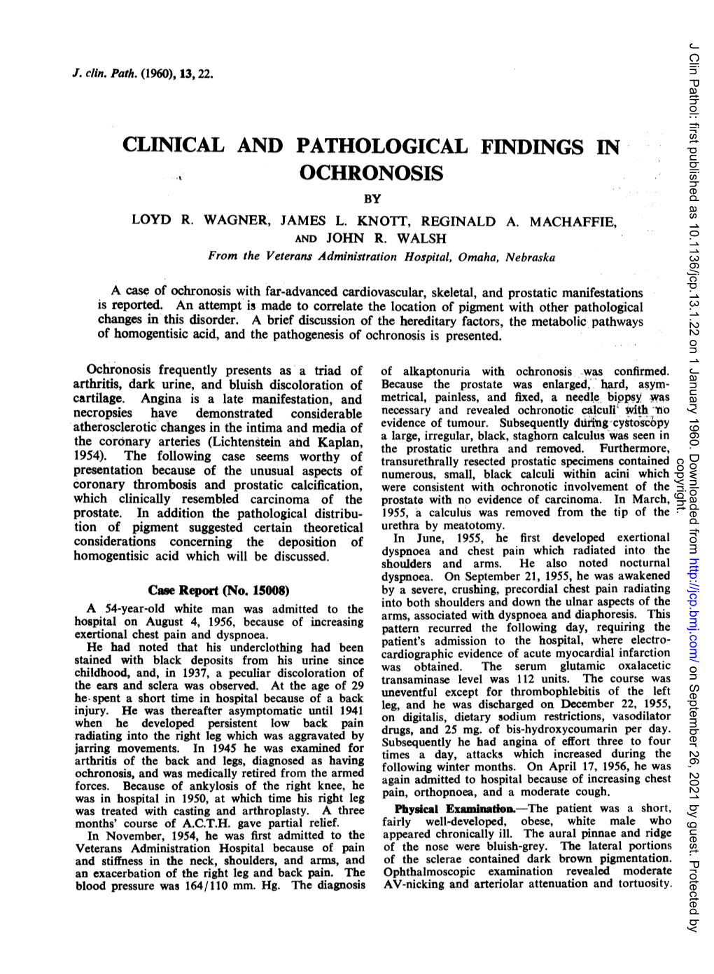 CLINICAL and PATHOLOGICAL FINDINGS in OCHRONOSIS 25 Urinary Bladder