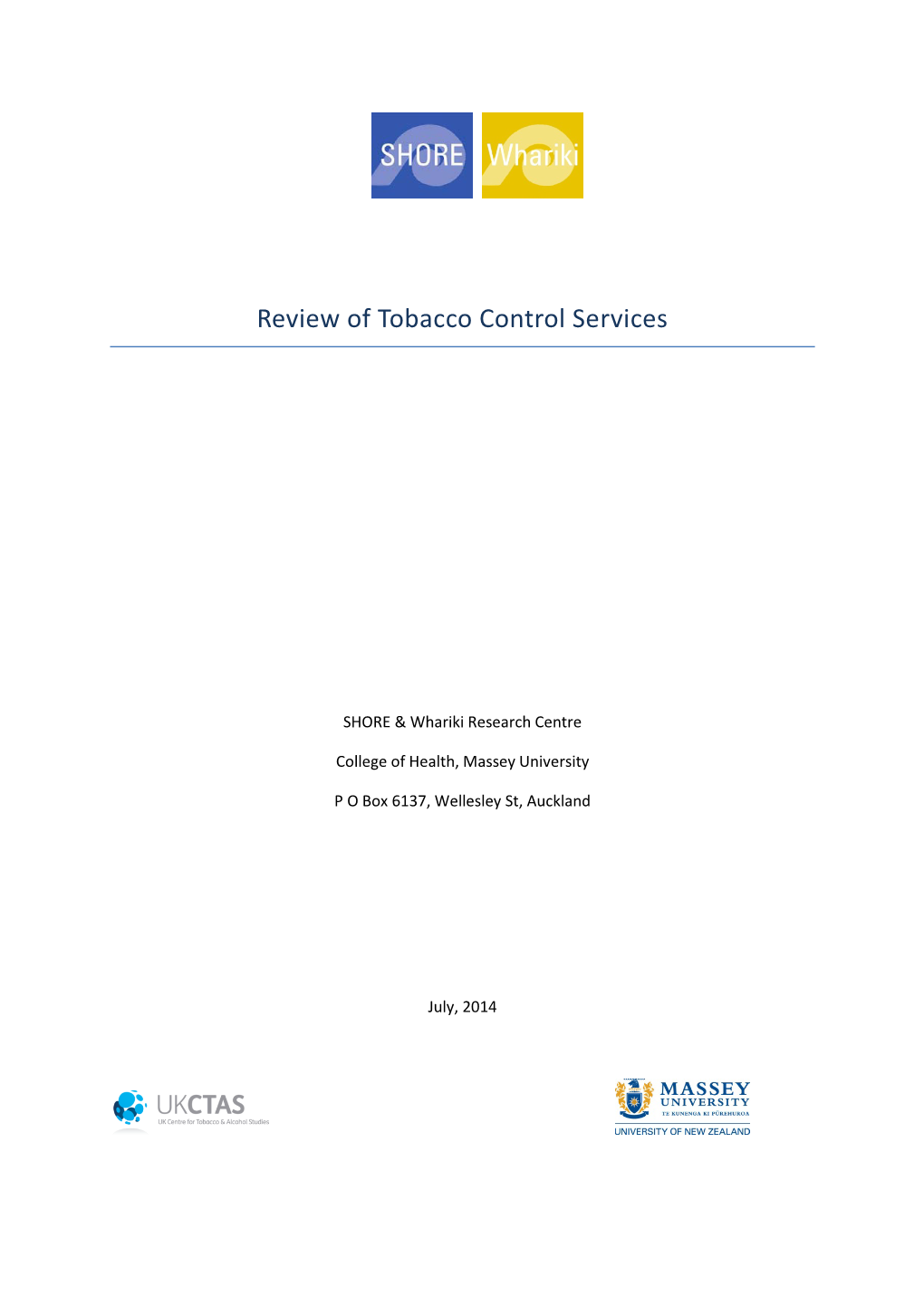 Review of Tobacco Control Services