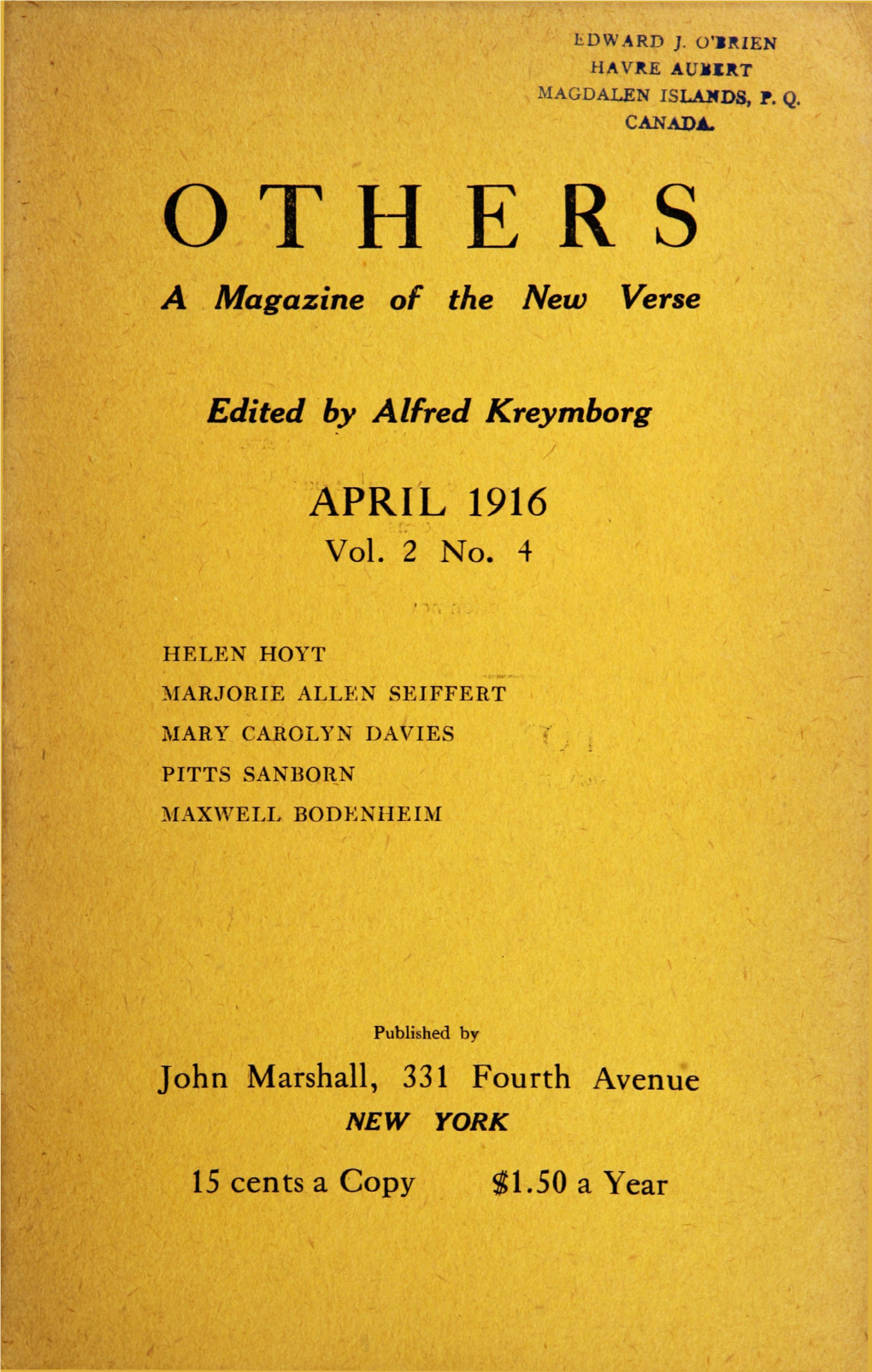 Others Vol. 2, No. 4 (April, 1916)