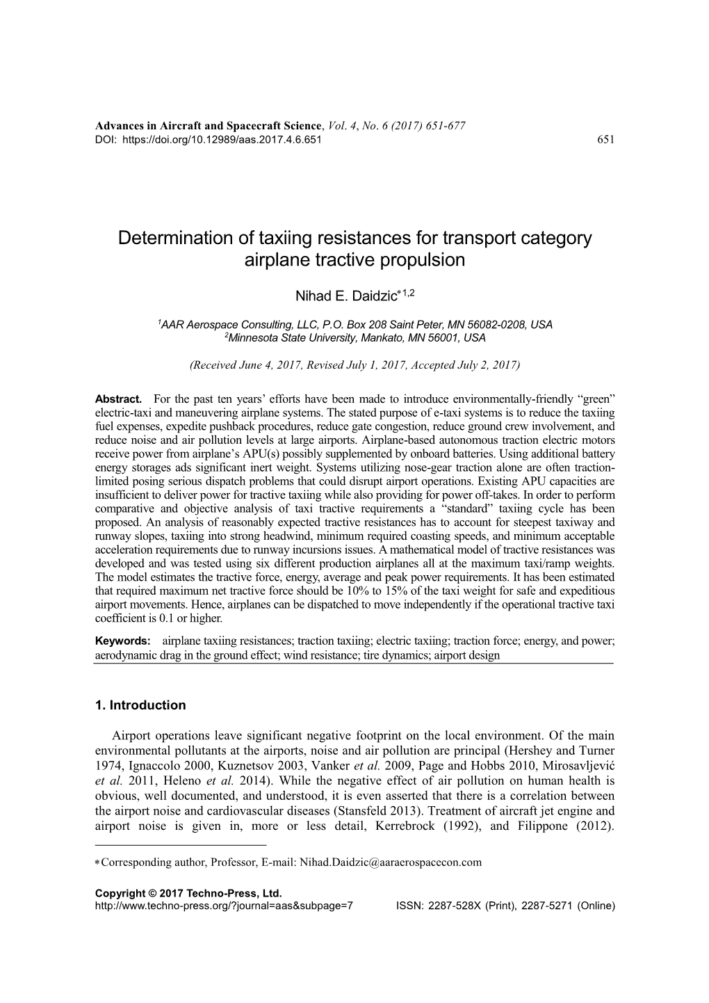 Determination of Taxiing Resistances for Transport Category Airplane Tractive Propulsion