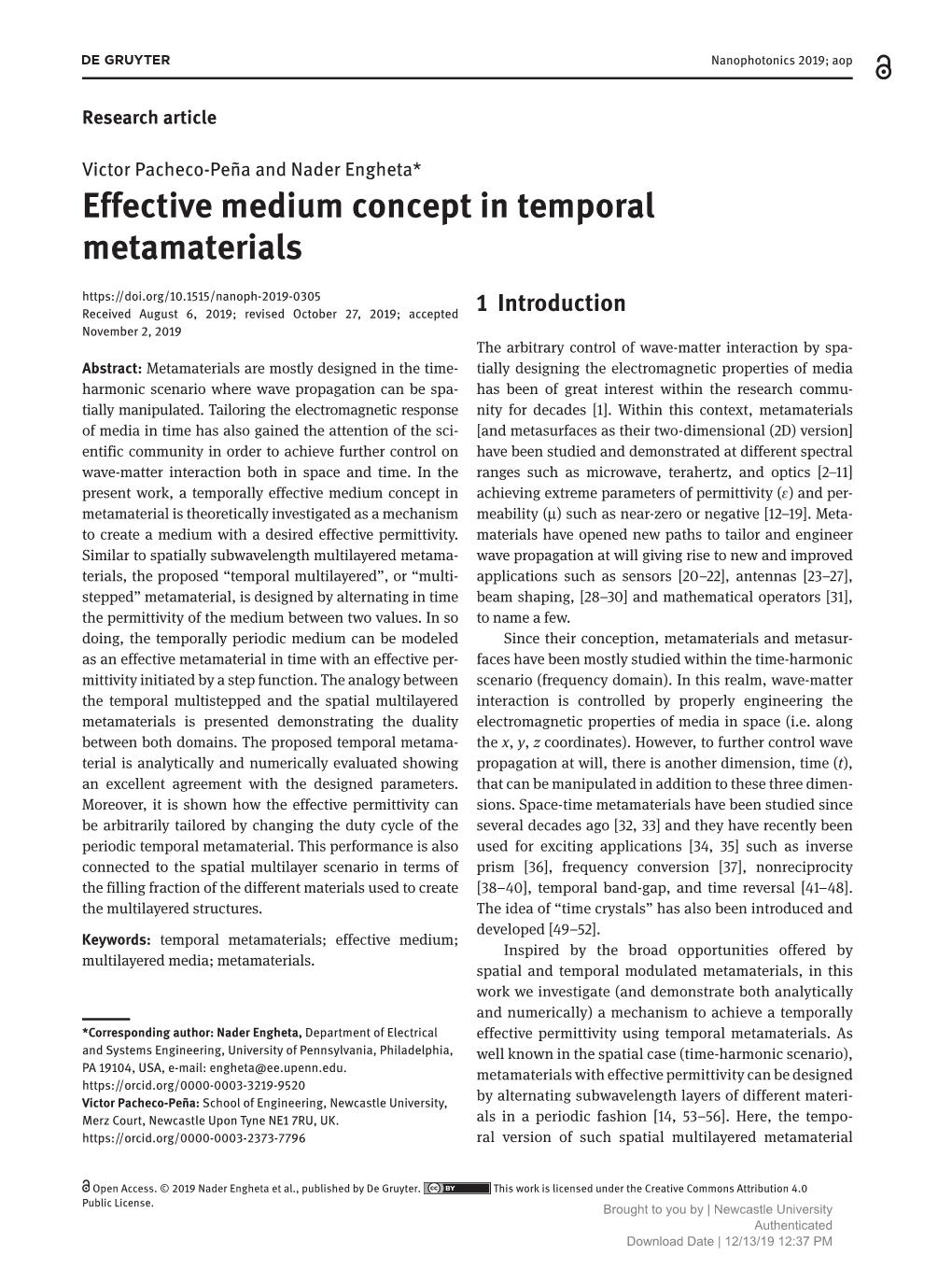 Effective Medium Concept in Temporal Metamaterials