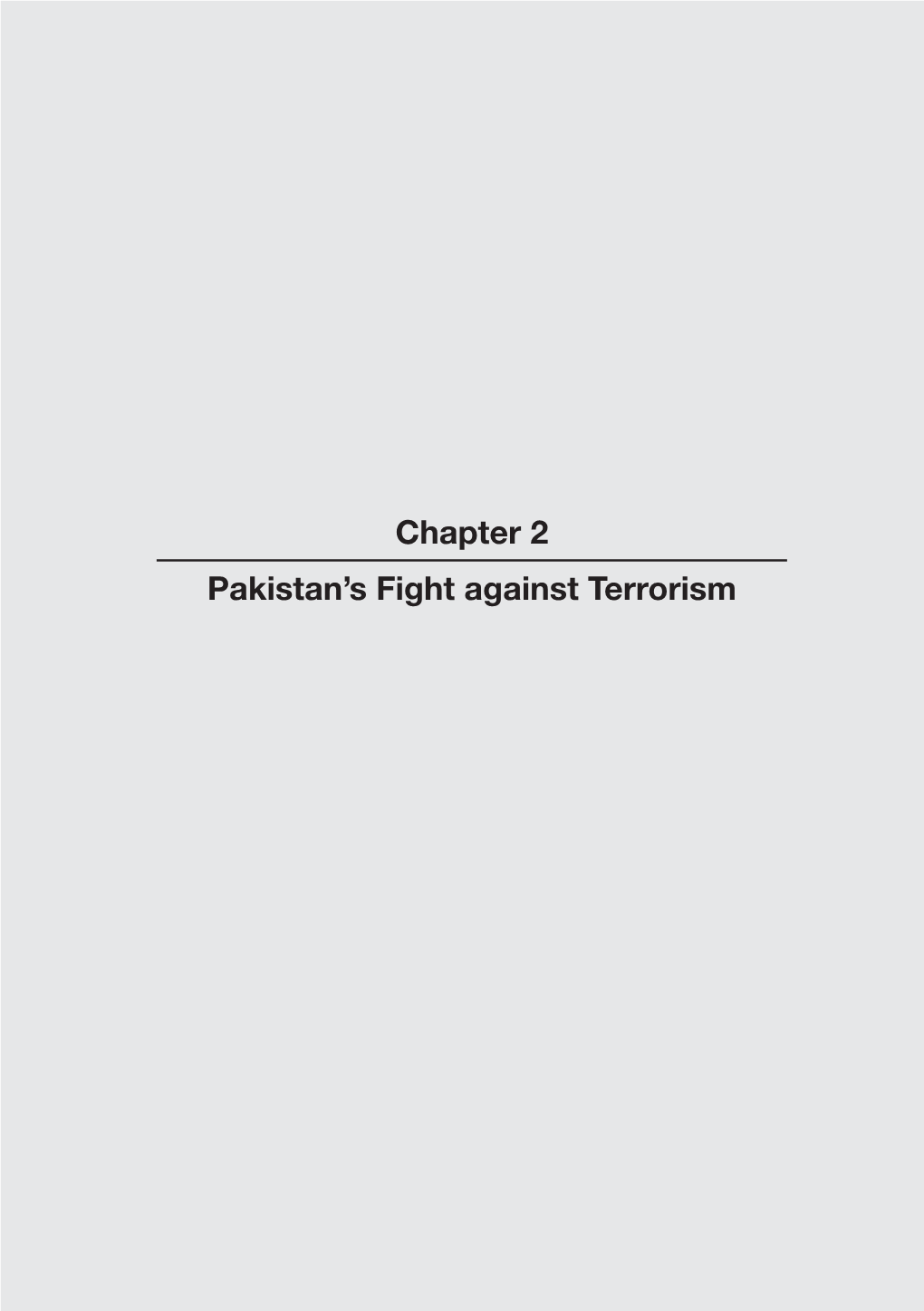 Chapter 2 Pakistan's Fight Against Terrorism