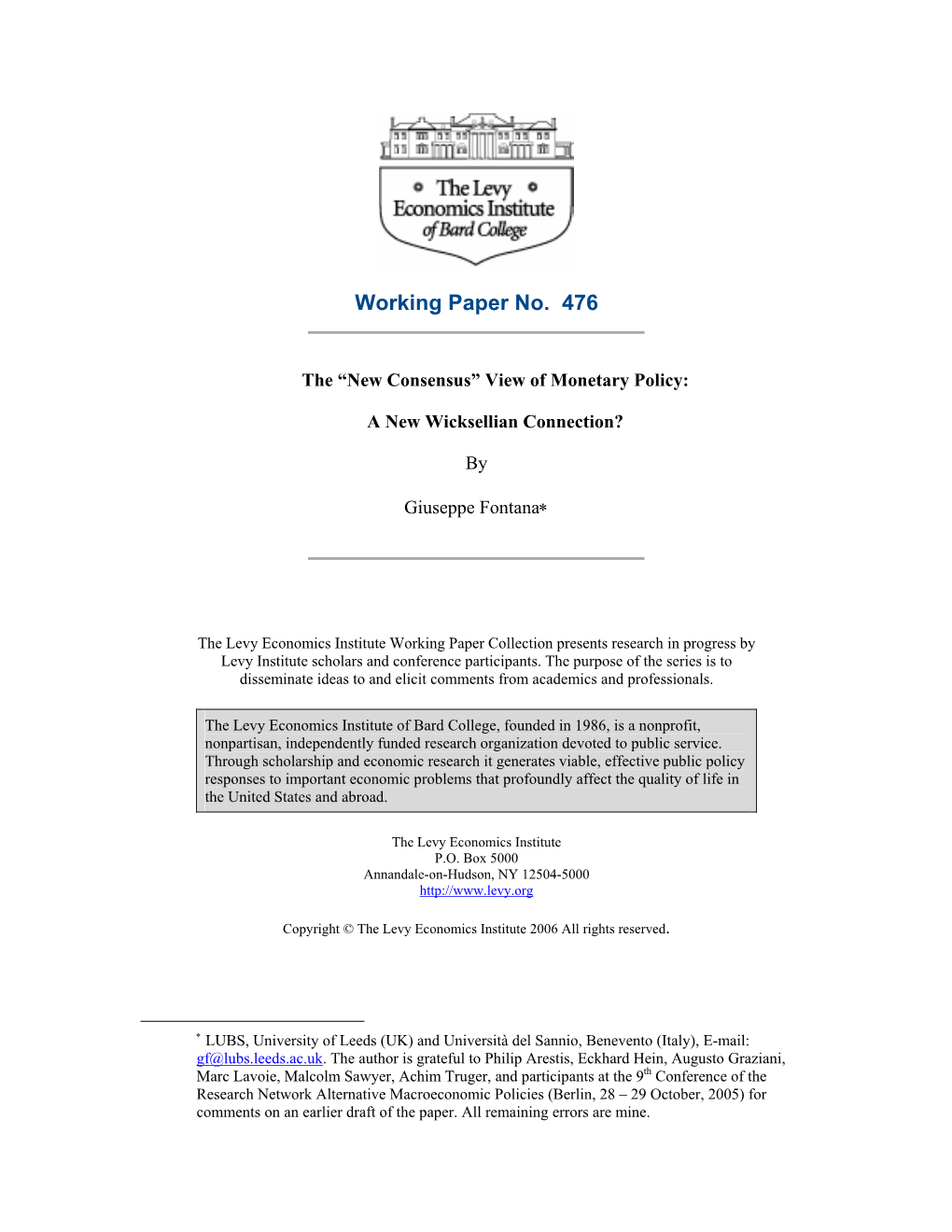 Working Paper No. 476