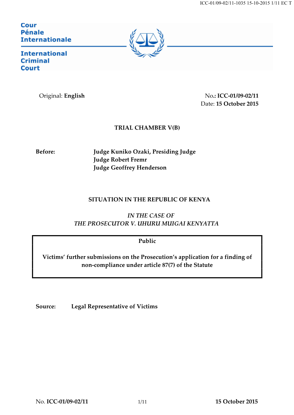 15 October 2015 TRIAL CHAMBER V(B)