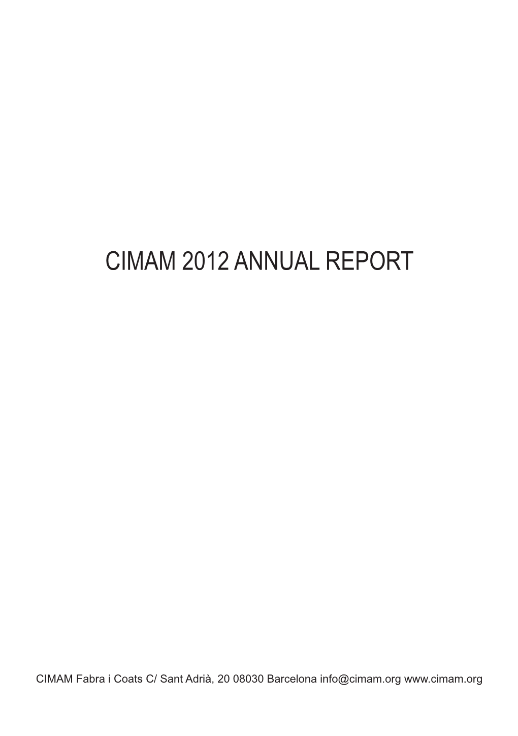 Cimam 2012 Annual Report