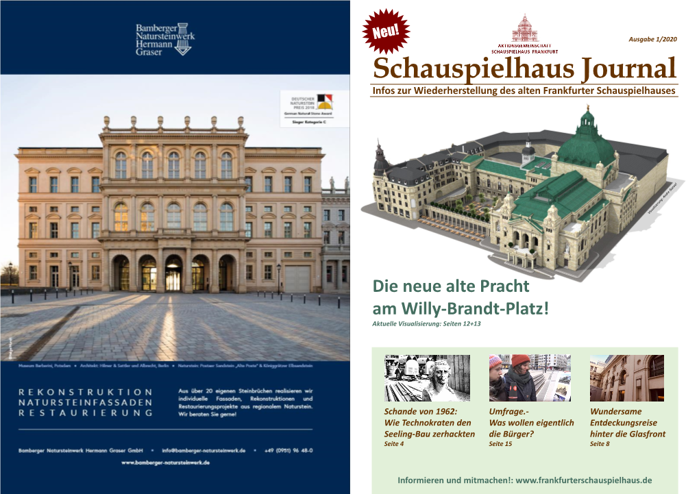 Schauspielhaus Journal Infos Zur Wiederherstellung Des Alten Frankfurter Schauspielhauses