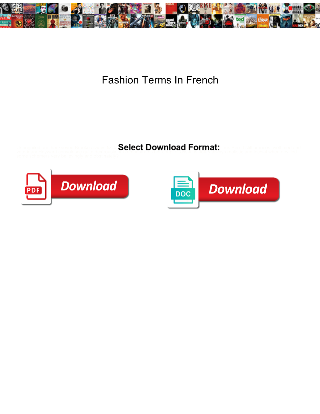 Fashion Terms in French