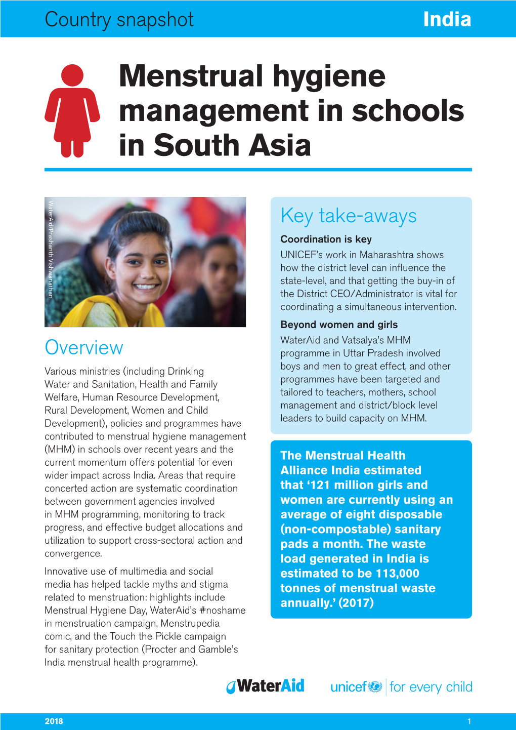 Menstrual Hygiene Management in Schools in South Asia