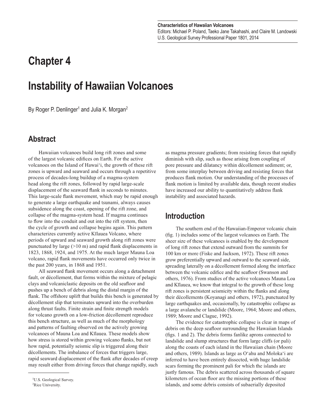 Chapter 4 Instability of Hawaiian Volcanoes