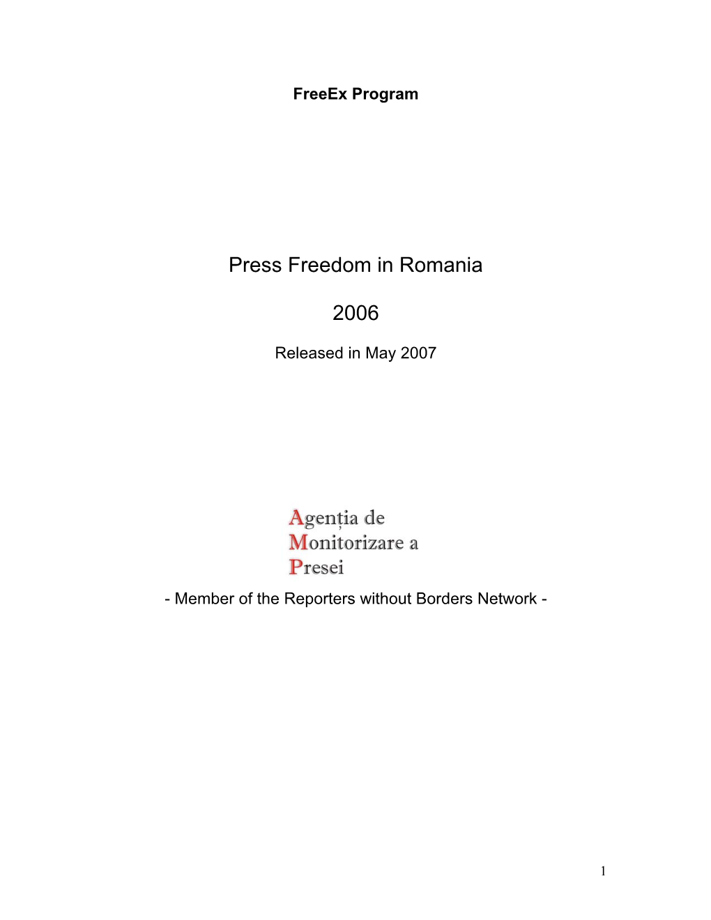 Press Freedom in Romania 2006