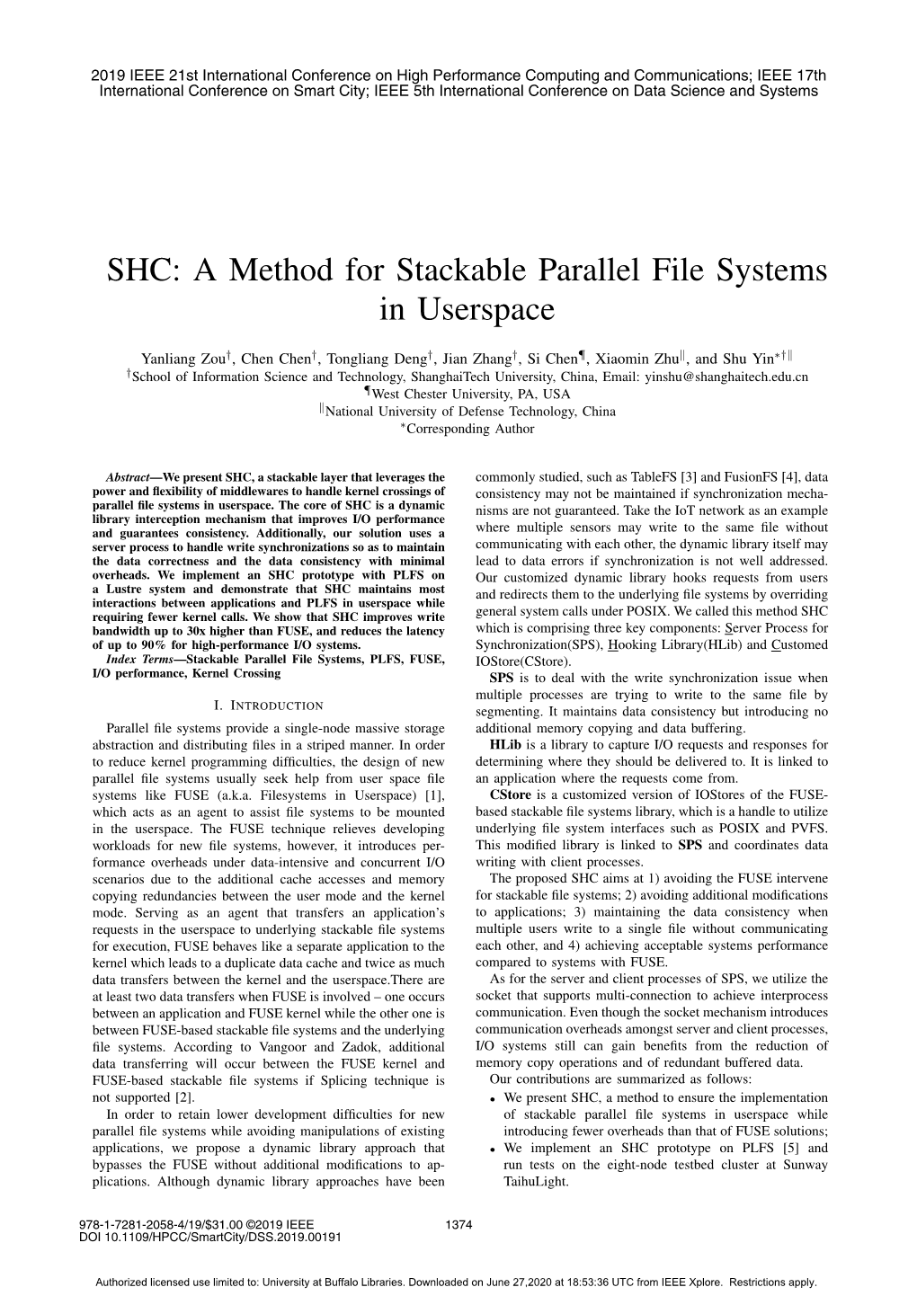 A Method for Stackable Parallel File Systems in Userspace