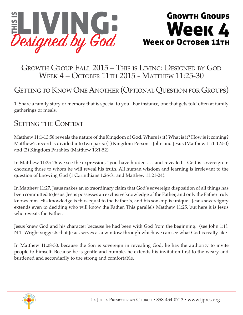Designed by God Week of October 11Th