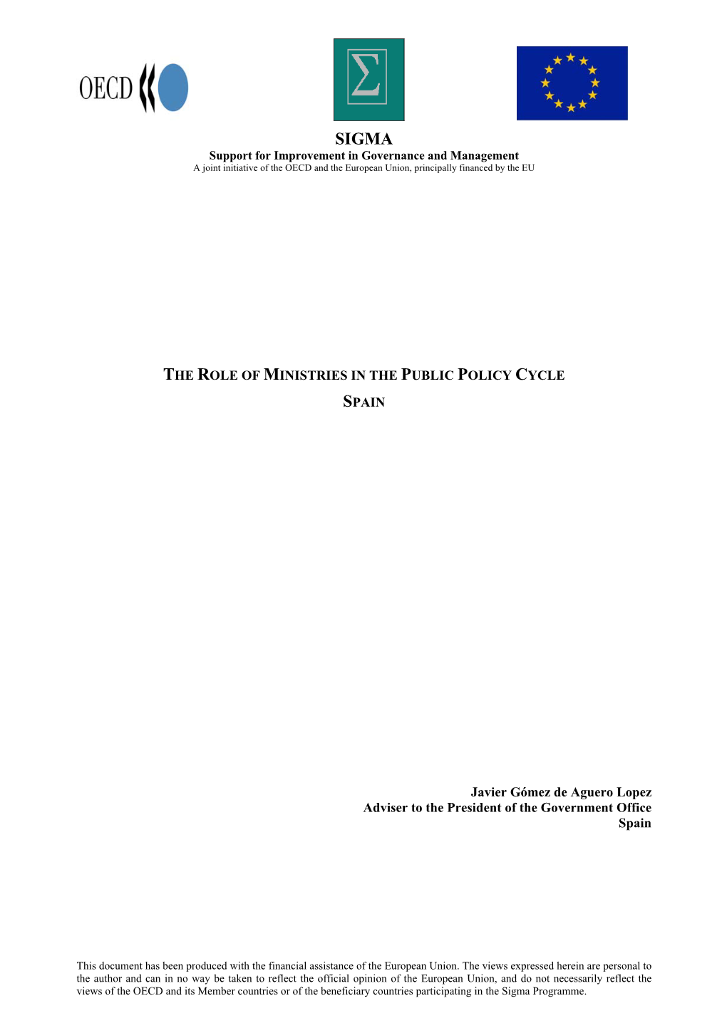 Paper on the Ministries in the Cycle of Public Policy