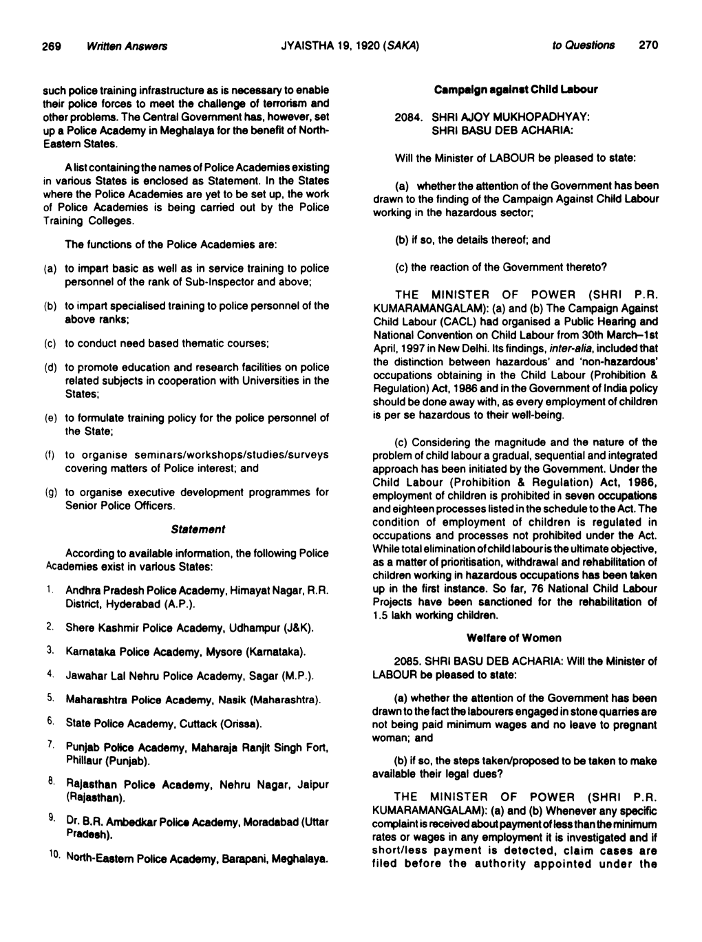 Act. the Condition of Employment of Children Is Regulated in Stlltement Occupations and Processas Not Prohibited Under the Act