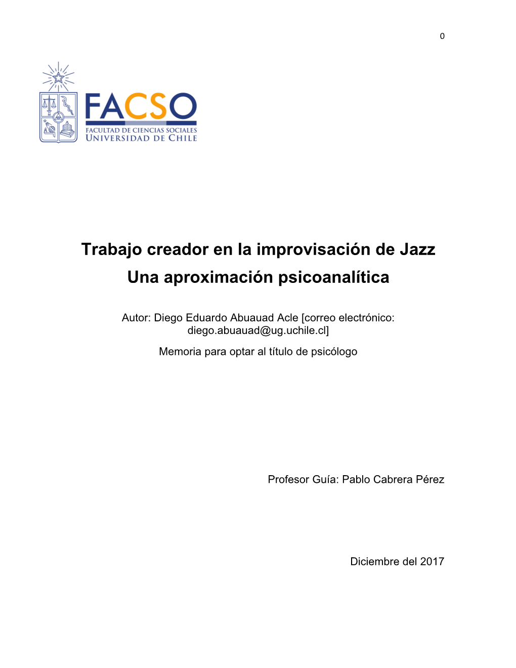 Trabajo Creador En La Improvisación De Jazz Una Aproximación Psicoanalítica