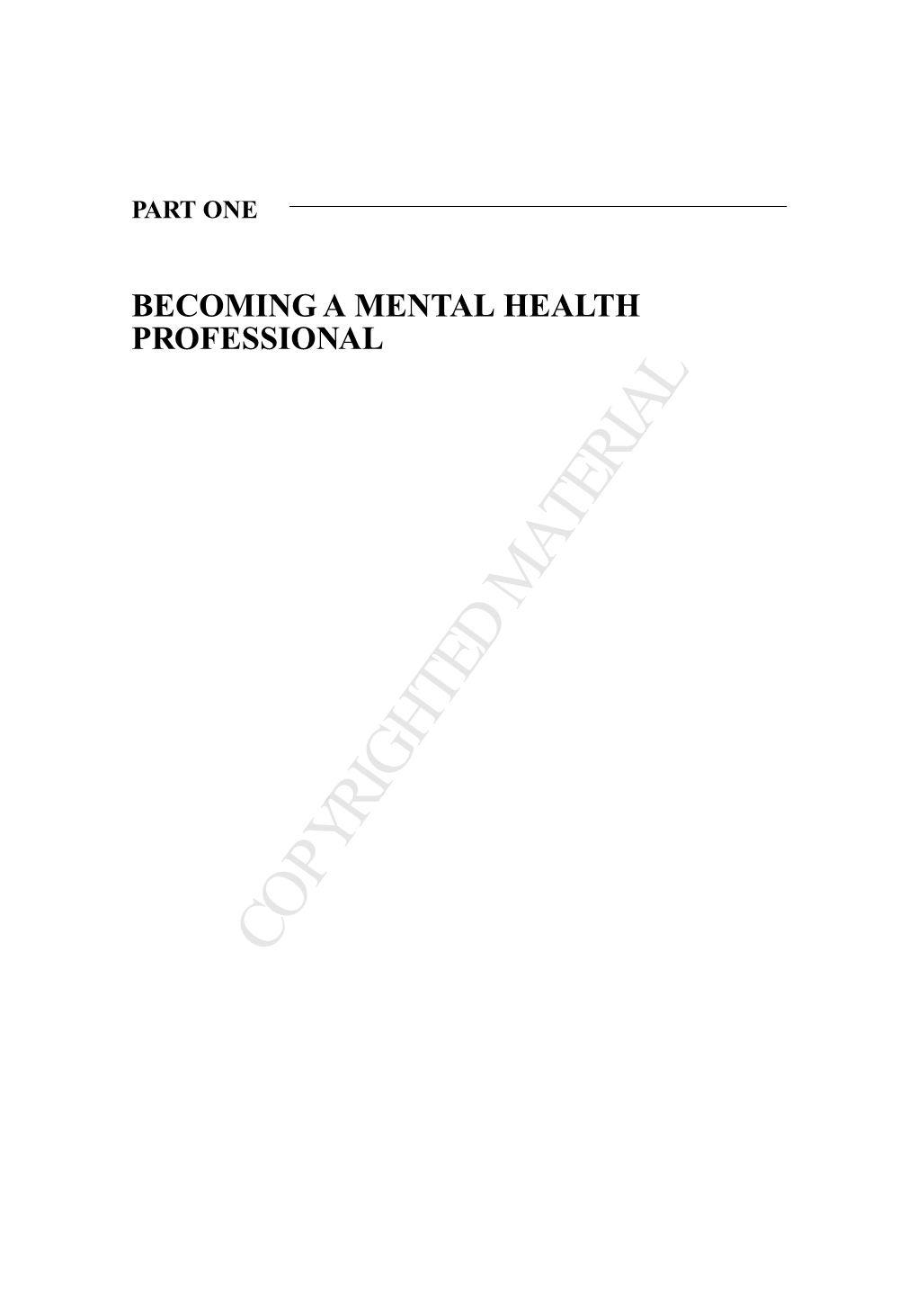 Becoming a Mental Health Professional