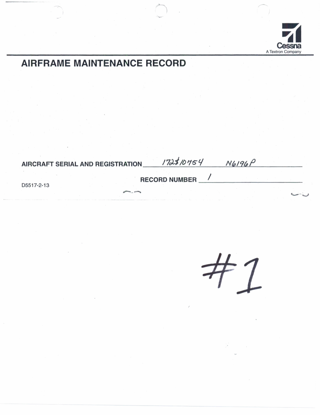 Airframe Maintenance Record