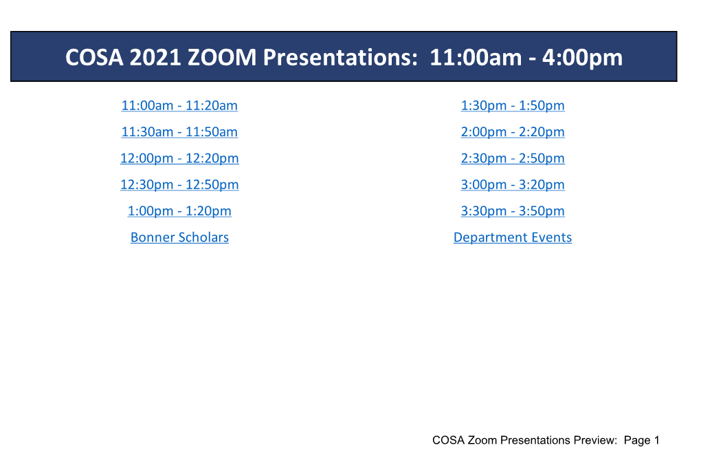 Zoom 4.27 Preview Schedule