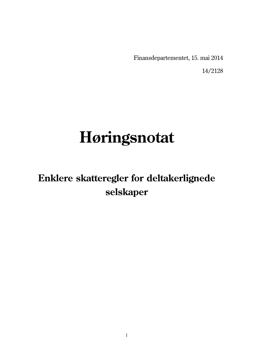 Høringsnotat