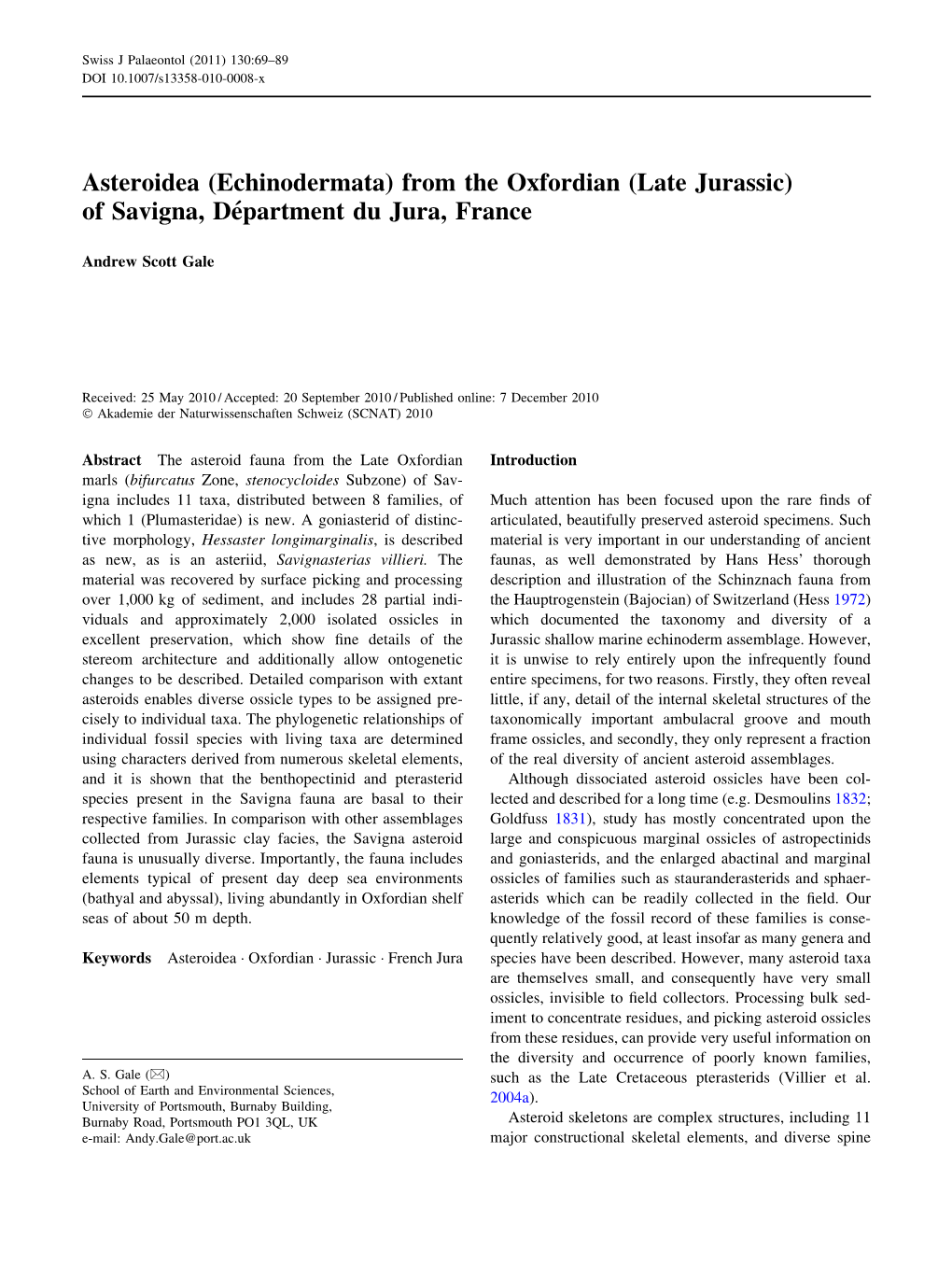 From the Oxfordian (Late Jurassic) of Savigna, Départment Du Jura, France