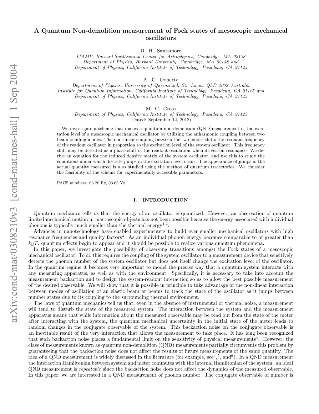 A Quantum Non-Demolition Measurement of Fock States Of