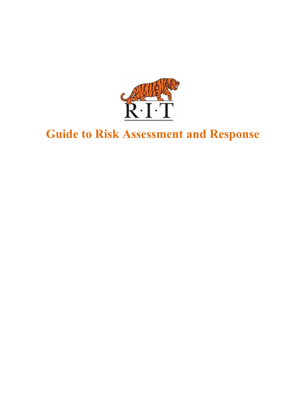 Guide to Risk Assessment and Response