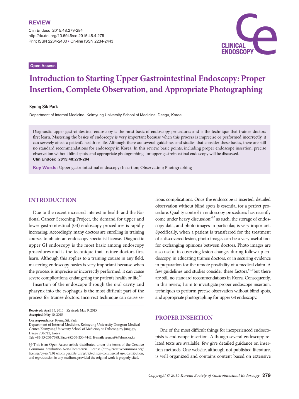 Introduction to Starting Upper Gastrointestinal Endoscopy: Proper Insertion, Complete Observation, and Appropriate Photographing