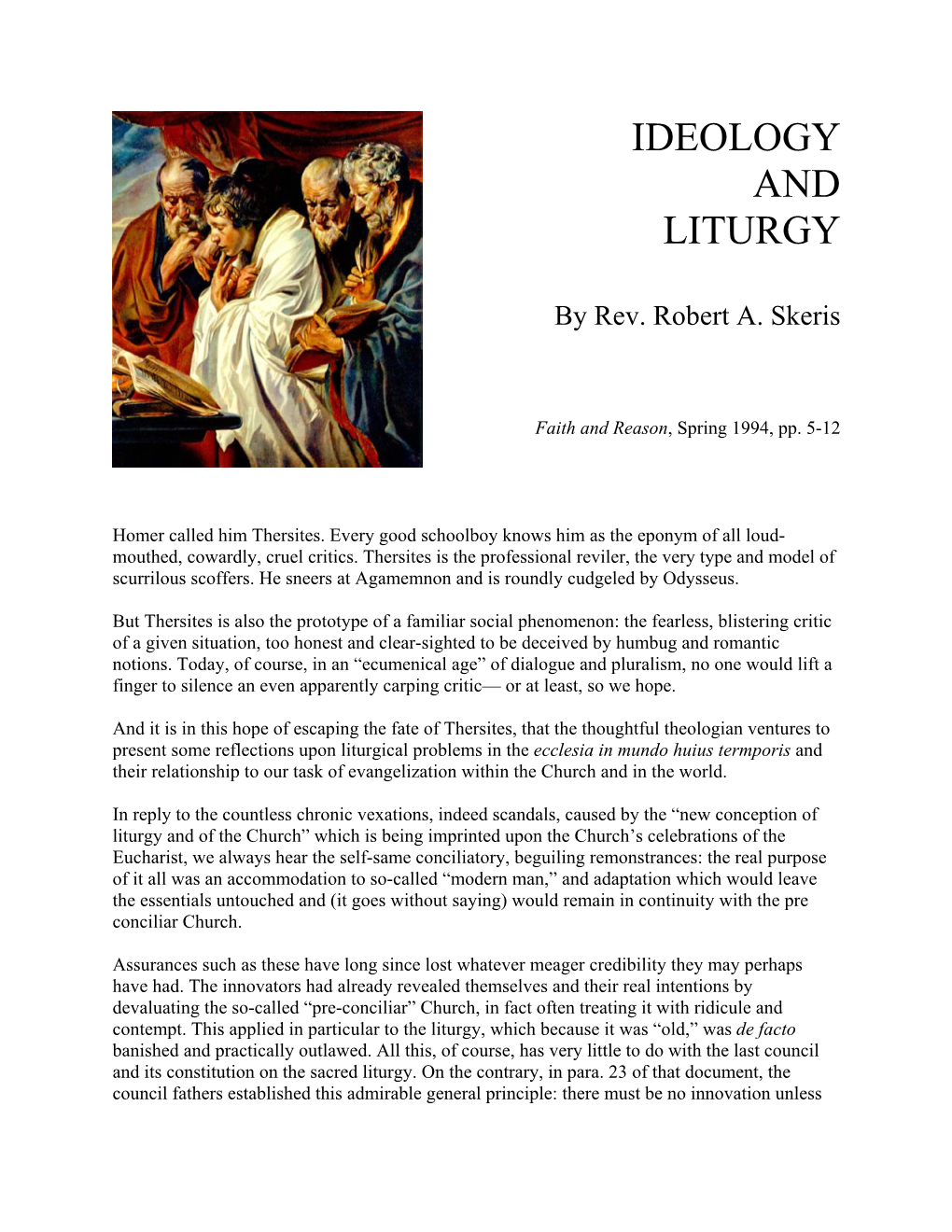 Ideology and Liturgy