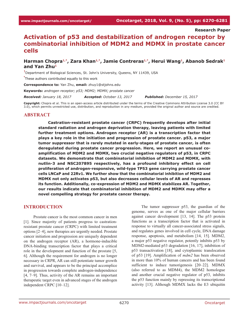 Activation of P53 and Destabilization of Androgen Receptor by Combinatorial Inhibition of MDM2 and MDMX in Prostate Cancer Cells