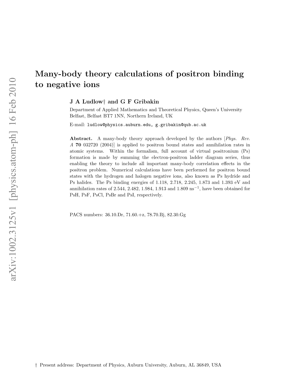 Many-Body Theory Calculations of Positron Binding to Negative Ions