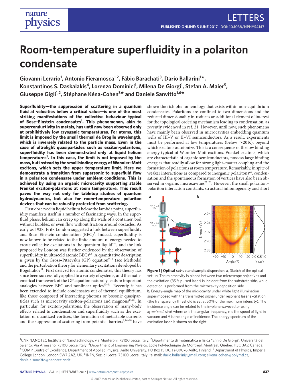 Room-Temperature Superfluidity in a Polariton Condensate