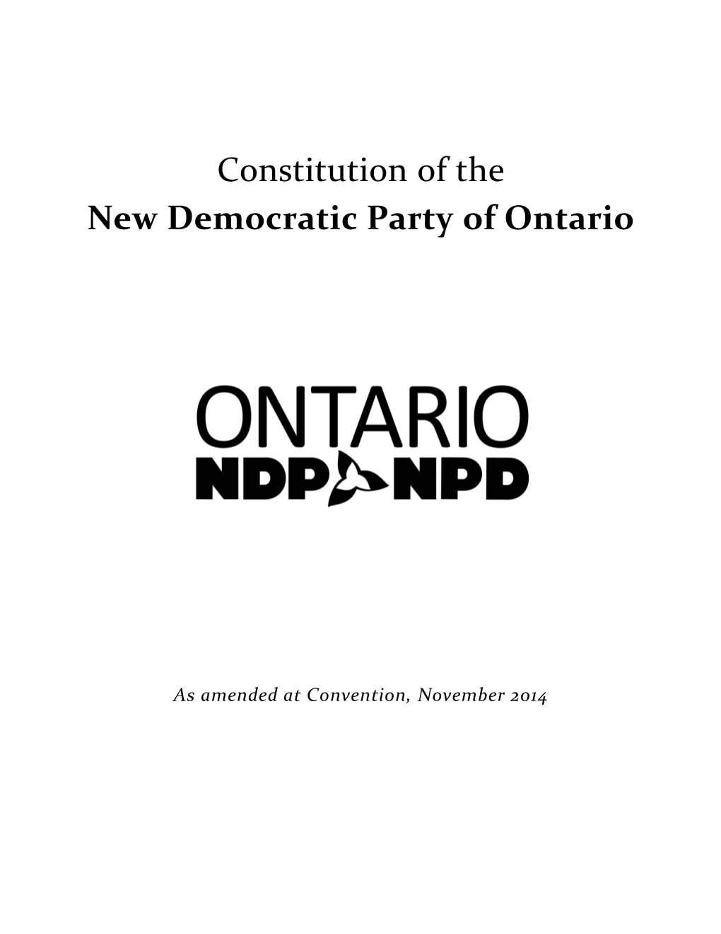 Constitution of the New Democratic Party of Ontario