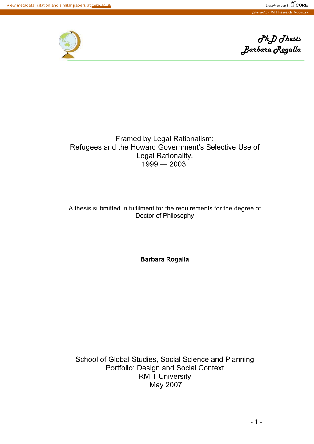 Phd Thesis Barbara Rogalla