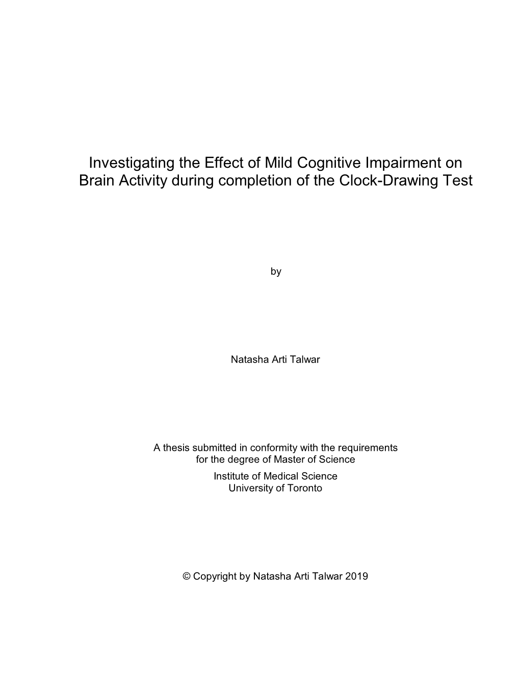 Investigating the Effect of Mild Cognitive Impairment on Brain Activity During Completion of the Clock-Drawing Test