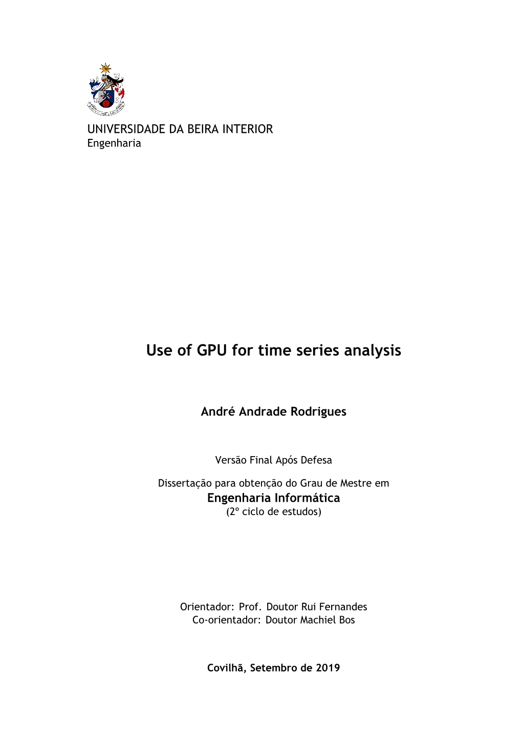 Use of GPU for Time Series Analysis
