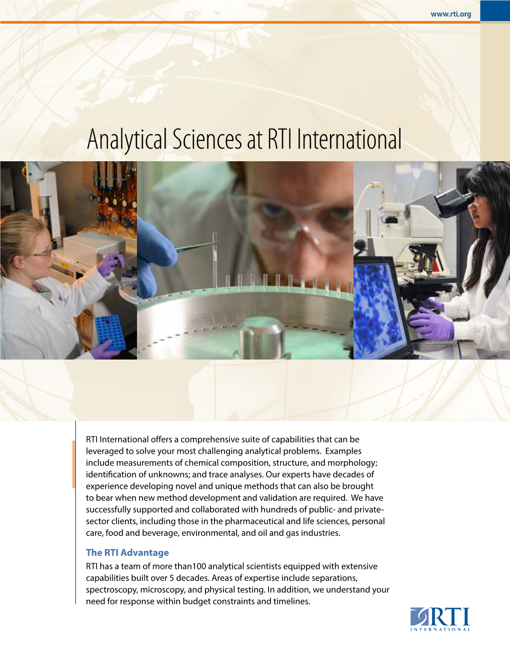 Analytical Sciences at RTI International