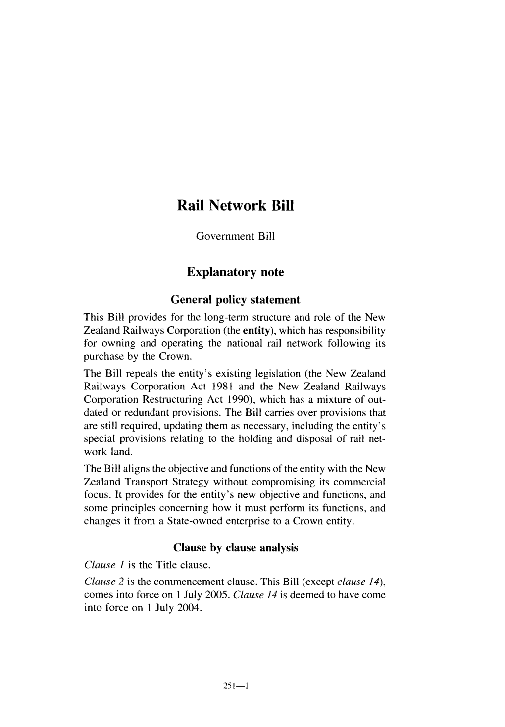 Rail Network Bill