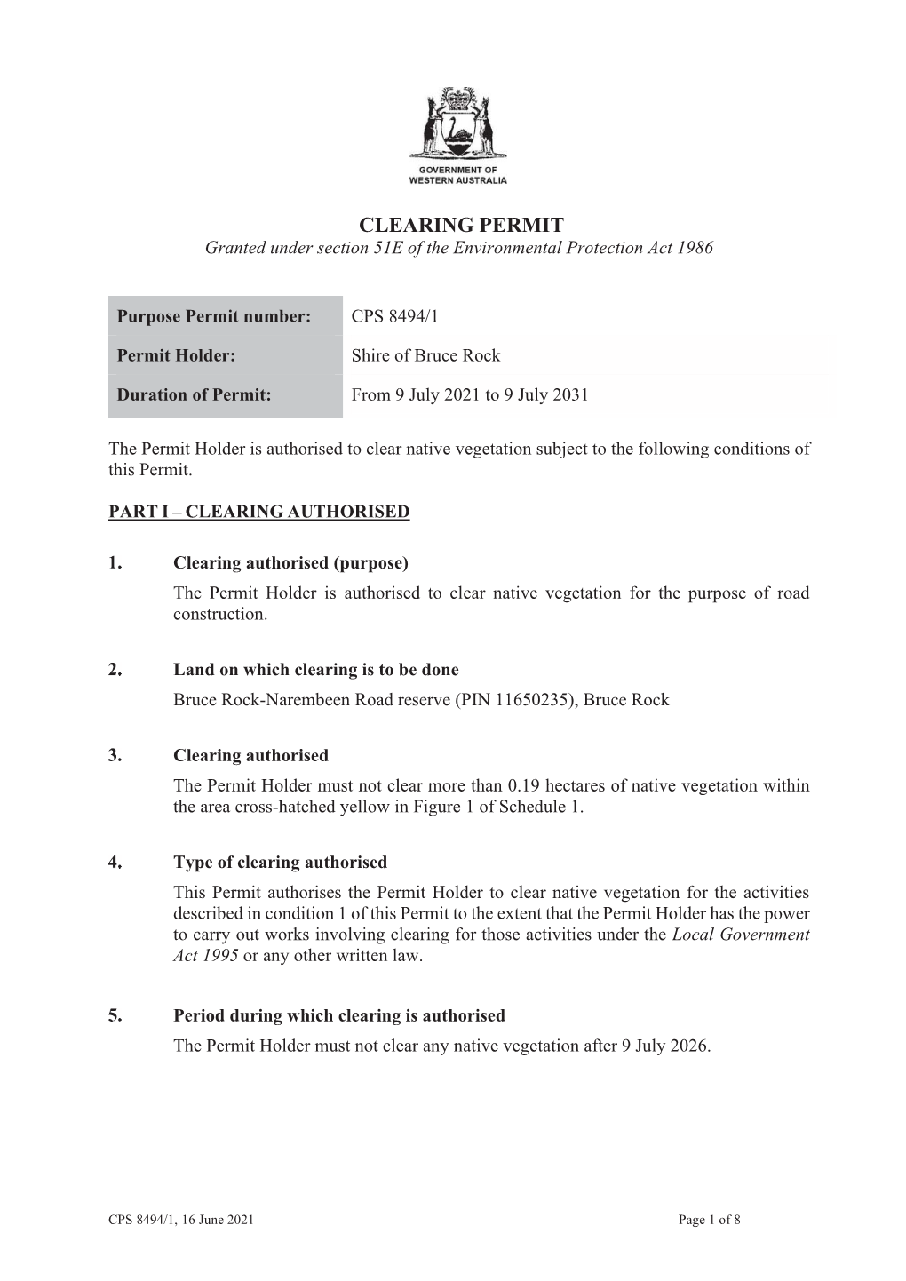 NV-T08 Clearing Permit Template (Purpose Permit) (Pathway 3)