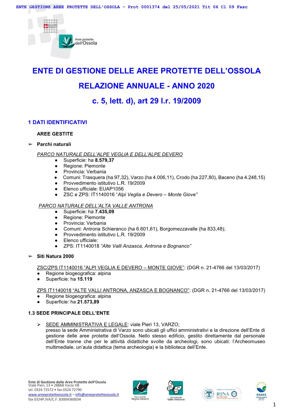 Ente Di Gestione Delle Aree Protette Dell'ossola