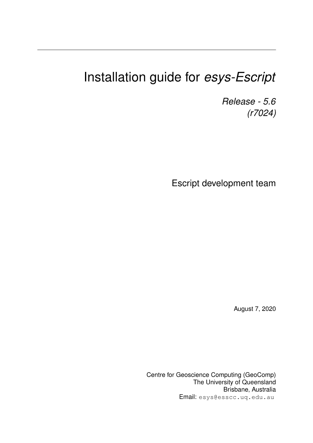 Escript Install Guide