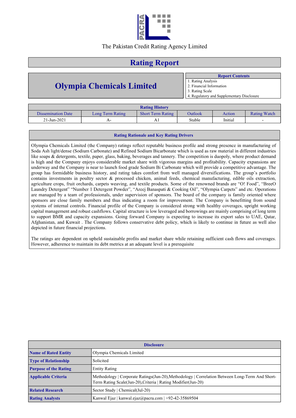 Olympia Chemicals Limited 2