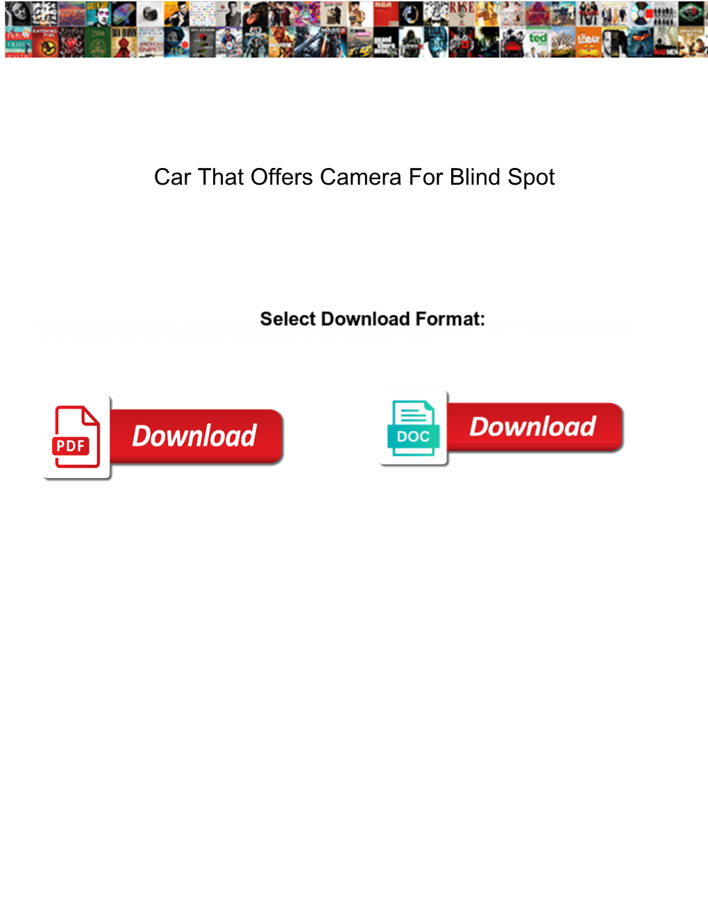 Car That Offers Camera for Blind Spot