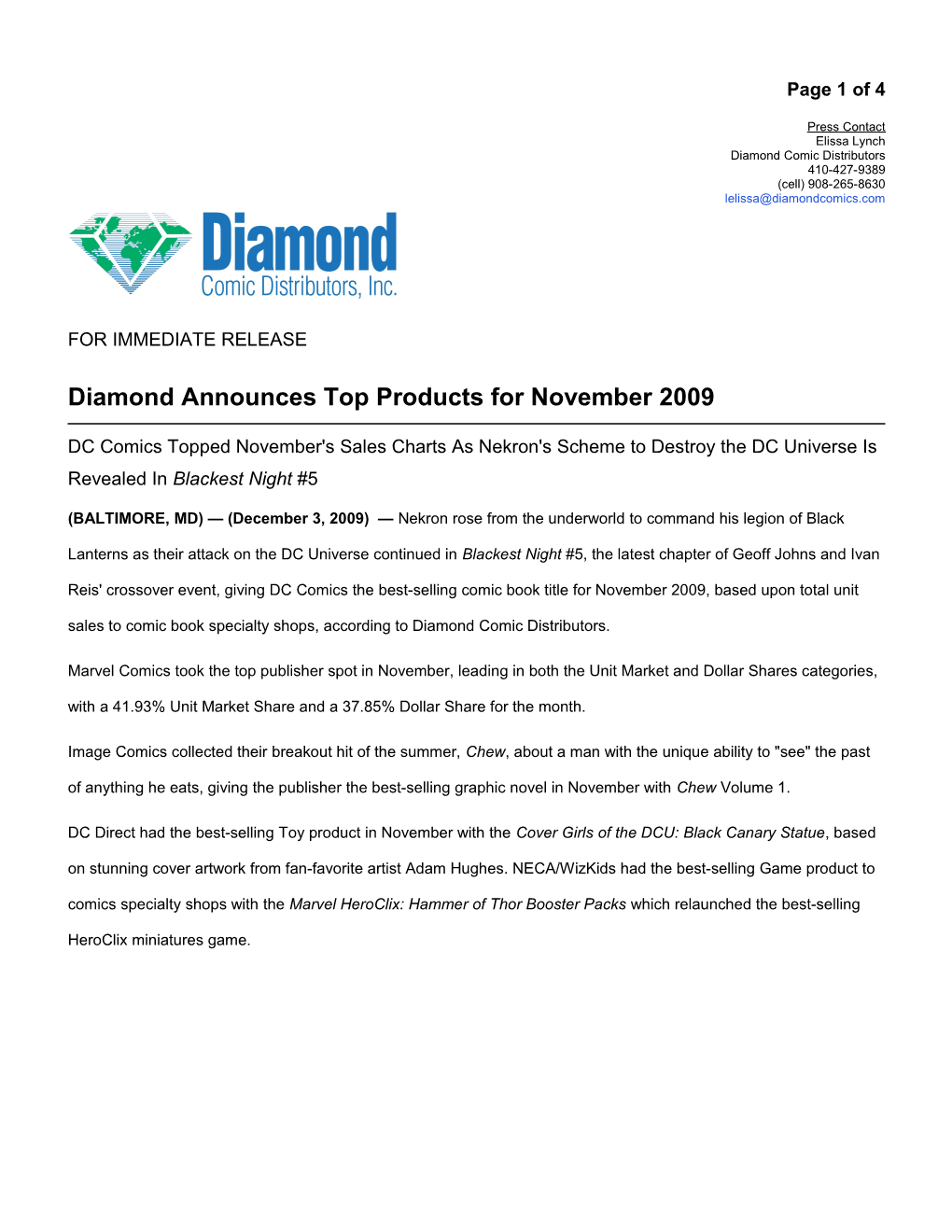 Diamond Announces November 2009 Top Products Page 2 of 4
