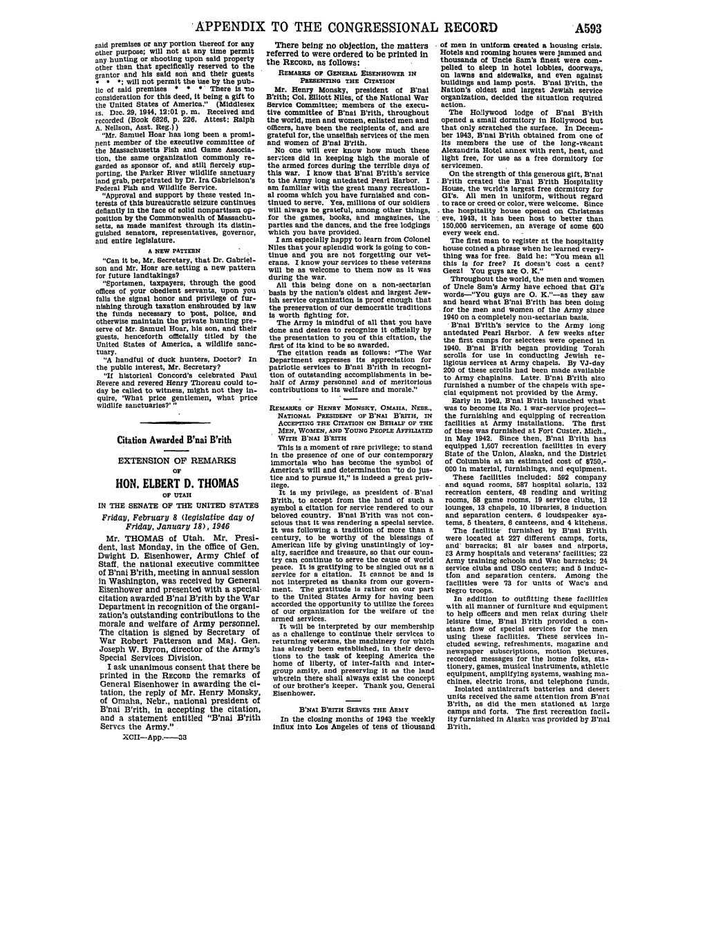 CONGRESSIONAL RECORD A593 Said Premises Or Any Portion Thereof for Any There Being No Objection, the Matters of Men in Uniform Created a Housing Crisis