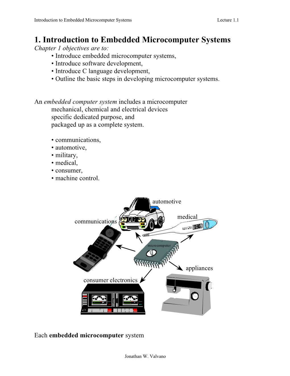 1. Introduction to Embedded Microcomputer Systems